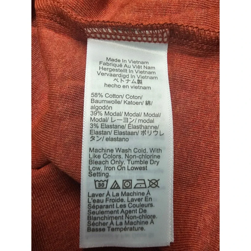 J. Crew Womens XXL Long Sleeve Crewneck T-Shirt Rust Orange Cotton Blend CA961